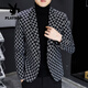 Playboy (PLAYBOY) Plaid Blazer Men's 2025 Spring and Autumn New Fashion Slim Small Suit Trendy Brand Handsome Single Jacket Black L (110-125Jin Jin equals 0.5kg)
