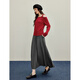 Inman Red Asymmetrical Off-Shoulder-Pullover 2025 Herbst Frauen neuer Design Lose Longe-Sleeved Sweater Burgund S