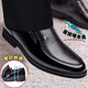 Star-headed Woodpecker 100% full cowhide men's leather shoes men's casual shoes genuine leather business formal wear soft sole non-slip middle-aged and elderly dad's shoes XT1726 black 42