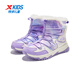 XTEP Children's Icebreaker 1.0 Cotton Boots Winter Girls Rex Rabbit Velvet High Top Thickened Warm Cotton Shoes Iris Purple 34