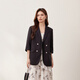 Fiber Show [Intellect and capable temperament Lacele Suit Jacket] Large size women's fat mm2025 summer new style 2694 black 2XL