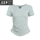 Jeep Spirit Yoga Anzug für Frauen Sommer-Outfit, schlanke und atmungsaktive Lauftrainingsübungen Fitness Schnelltrockne Top rosa Langarm