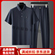 VDJ男士高端短袖t恤男套装夏季新款polo冰丝休闲运动套装速干衣服男 3523黑色(小标款) M 适合95-120斤