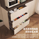 Mi Xin Pet Home Antique Solid Wood Sideboard Against the Wall Integrated Multi-Function Storage Cabinet Wine Cabinet Guest Restaurant Chinese Tea High Cabinet E Model Length 160cm Cream White + Oak Double Door
