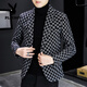 Playboy (PLAYBOY) Plaid Blazer Men's 2025 Spring and Autumn New Fashion Slim Small Suit Trendy Brand Handsome Single Jacket Black L (110-125Jin Jin equals 0.5kg)