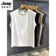 Jeep Spirit Summer New Long Velvet Cotton Fashion Brand Sports Mest Vest Мужская футболка с рукавами мужская американская жилетка светло-серая минималистская подгонка удобная версия M 90-105Jin [Jin равняется 0,5 кг]
