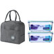 Corée du Sud Boîte à lunch en verre trempé Importé Four à micro-ondes Chauffage de billetterie fraîche Boîte à billette biso RECTANGULAIRE 695 ml * 2 pièces Sac d'isolation gratuite + vaisselle