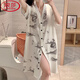 Langsha Sommer-Stricksalz-Nachthemd mit Brustpolstern lose und schlanker chinesischer Stil bedrucktes süßes und sexy Kleid-Pyjamas mittelgroß 5155 Nachthemd mit Brustpolstern] M empfohlen 80-95 Jin [Jin gleich 0,5 kg]]