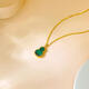 Man Fuxiang 18K gold gourd pendant au750 rose gold gold necklace red agate clavicle chain set chain birthday gift for girl 18K gold gold color (single pendant) malachite green