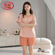 Langsha Luxury Luxury Pure Coton Summer Pyjamas Femmes Pajamas Pyjamas Summer Shorts à manches courtes et décontractés Ensemble de vêtements de maison Z9856 M [Recommandé 80-100 Jin [Jin est égal à 0,5 kg] usure]