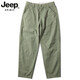JEEP SPIRIT休闲裤男夏季纯棉阔腿裤宽松直筒日系哈伦裤男休闲长裤百搭工装裤 6626黑色 29