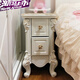 
Mengfusfee European style bedside table European style mini night table simple narrow storage cabinet small bedside cabinet storage cabinet two draw small cabinet 9871 ivory white silver drawing