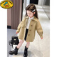 G.Duckkids Girls Wurnbreaker British Style Spring и осенний стиль 2024 Новая детская модная девочка для девочек средней длины корейская версия Куртка Khaki 120см