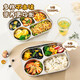 美厨（MAXCOOK）304不锈钢快餐盘饭盒带盖食堂餐盘打饭盘菜盘学生饭盒分格餐盒 五格带盖餐盘卡皮巴拉 MCWA7374