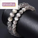 Bhiodha Pangdonglai CALIDAD COLECCIÓN Pulsera de cristal de cabello blanco con todo el cabello con todo, cabello completo, cabello liso ojo de gato 520 cumpleaños de San Valentín F3895 Modelo 12.5 mm