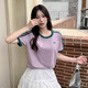 阿迪达斯 （adidas）经典复古刺绣条纹紫罗兰休闲圆领短袖T恤女 DU9893 紫罗兰 du9893 M