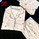 Catman (MiiOW) summer fresh cloud pure cotton yarn pajamas for women in summer short-sleeved student cute cardigan three-piece set home clothes Yunduo Cotton-9905# black love three-piece set M [Suggestion 75-100Jin [Jin equals 0.5 kg]]