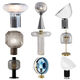 Nachteile leichte Dekoration Licht Luxus Schreibtisch Lampe Nordic Moderne einfache Glasdesigner Wohnzimmer Schlafzimmer Modell Zimmerlampe M1047 Rauchgrau großer Knopfschalter