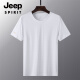 JEEP SPIRIT夏季薄款冰丝速干t恤男宽松大码运动休闲圆领透气冰丝上衣T恤 JEEP6628男白色LAY LOW 3XL 女135-145斤