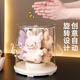 KAMAN labubu display box labubu storage box rotating dust cover vinyl doll plush doll figure display stand electric model rotating display box 1 piece