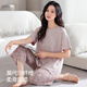 
Modal cotton pajamas for women in summer 2025 new short-sleeved thin middle-aged mother large-size summer ice silk home clothes for women DM13803 3XL (180): Recommended 160-180Jin [Jin equals 0.5 kg] to wear [
