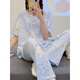 Pajama de terciopelo ártico para mujeres Puertos de algodón puro Summer Pantalones de manga corta para verano Summer Summer Yuguido Spring and Autumn Linda ropa para el hogar JZM-6625 Love M