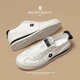 MONTAGUT (MONTAGUT) casual shoes, white shoes for men 2025 summer new sports trendy shoes, leather breathable canvas shoes for men, white-cowhide fabric breathable (sports size) 41