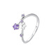 Su Shiliu light luxury purple star ring for women 925 silver niche versatile index finger ring adjustable birthday gift for women purple little star wish ring