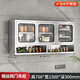 Tingbaisheng stainless steel home kitchen wall cabinet cupboard bathroom bathroom wall cabinet balcony wall storage cabinet cabinet wall cabinet 304 stainless steel thickened glass door wall cabinet 80 cm wide