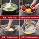 Pure 304 stainless steel soup basin for home school canteen restaurant soup rice bowl round small basin vegetable basin egg beating basin 22CM 10 pieces