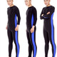 Gu Jianmu plus fat plus size one-piece long-sleeved trousers seaside waterproof female large size conservative couple swimsuit wetsuit male (blue) XL (recommended 130Jin Jin is equal to 0.5kg -160Jin Jin is equal to 0.5kg)