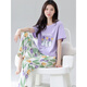Yalu pajamas for women in summer cotton short-sleeved trousers cartoon sweet girl summer home clothing set Z9711 Woodpecker genuine XL [recommended 120-140Jin [Jin equals 0.5 kg] wear]