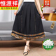 Hengyuanxiang new Chinese silk horse-faced skirt for women spring and summer new black high-end modified Xiangyunshaming Hanfu skirt brand high-end women's clothing-picture XL