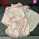 LangSha (LangSha) summer short-sleeved ice silk pajamas for women lace pure and cute polka dot high-value 2025 new home clothing set small YX-9214 XL 115-130Jin [Jin equals 0.5 kg]