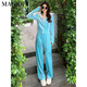 Magiopy International Luxury High-De-High Grain Velvet Traje de deportes informales de terciopelo para la chaqueta corta de empalme de primavera femenina Set de dos piezas azul S (100 Jin [Jin iguala 0.5 kg])