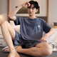 2025 Nuevo pijama de algodón de algodón de algodón de verano pantalones cortos de verano suelto de gran tamaño simple ropa para el hogar FDM6913 L