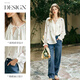 Olrain Französisch Pastoral bestickte Hemd Frauen Herbst New Lose Lazy Longleved Shirt Off White L.