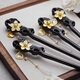 Kamalun (KAMALUN) Ebony Wood Hairpin Ancient Style Women's High-end Style Rocking Wooden Hairpin New Chinese Style Hairpin Chinese Valentine's Day Gift for Girlfriend Qiu Shui Ning Hairpin + Brand Gift Box