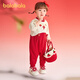 Balabala shopping mall same style children's jumpsuit girls' velvet sweatshirt spring 2025 new season white and red tone 00416 90cm