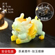 Carved feather color-changing tea pet Pixiu holding ingot can raise tea table tea table decorations high-end tea pet tea play kung fu tea set decoration color-changing Pixiu-without ingot