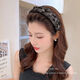 Liu Yifei's same style hairband with teeth and non-slip 2025 new high-end hairpin, western style fashion high skull headband for women, black rhinestone headband - versatile temperament