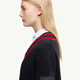 Moncler Frauen mit V -Ausck -Baumwoll- und Wolle -Mischpullover - Marine Blue S