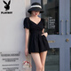 Playboy; PLAYBOY 2025 summer new style women's slim body looks slim and temperament Internet celebrity street-fried suit design niche jumpsuit shorts Black M