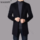 Magiopy Light Luxury High-End Trait Jacket for Men 2025 Spring New informal de dos botones Caqueta de lana a mitad de longitud 180 XL