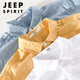 Jeep Spirit Linen de lino para hombres Camiseta de manga corta Camiseta suelta Top de cuello con collar T-Cotton Camiseta de lino Ropa de verano Yunyi-9711 Amarillo M