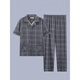 
Catman (MiiOW) 2025 new men's pajamas short-sleeved cotton suit summer men's trousers teenagers can wear home clothes outside G3884 blue-short-sleeved trousers XL [Suggested 120-140Jin [Jin equals 0.5 kg]]