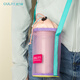 Ouliyi children's portable thermos cup bag cute kettle bag outdoor oblique storage transparent drawstring tie port light and simple Cocoa brown 6198