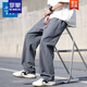 ROMON summer straight-leg casual pants for men loose trends and versatile icy and breathable teen sports trousers CJ6636 khaki 2XL