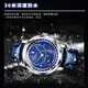 
OLEVS watch men's mechanical watch men's fully automatic waterproof brand luminous starry sky dial casual and versatile men's watch Li 9923G blue leather natural color starry sky blue face men 43.5mm dial diameter: