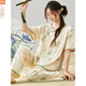 Modal pajamas for women in summer 2025 new short-sleeved suit new Chinese style thin trousers for outdoor wear LZY9905 M (recommended 75-95Jin [Jin equals 0.5 kg])